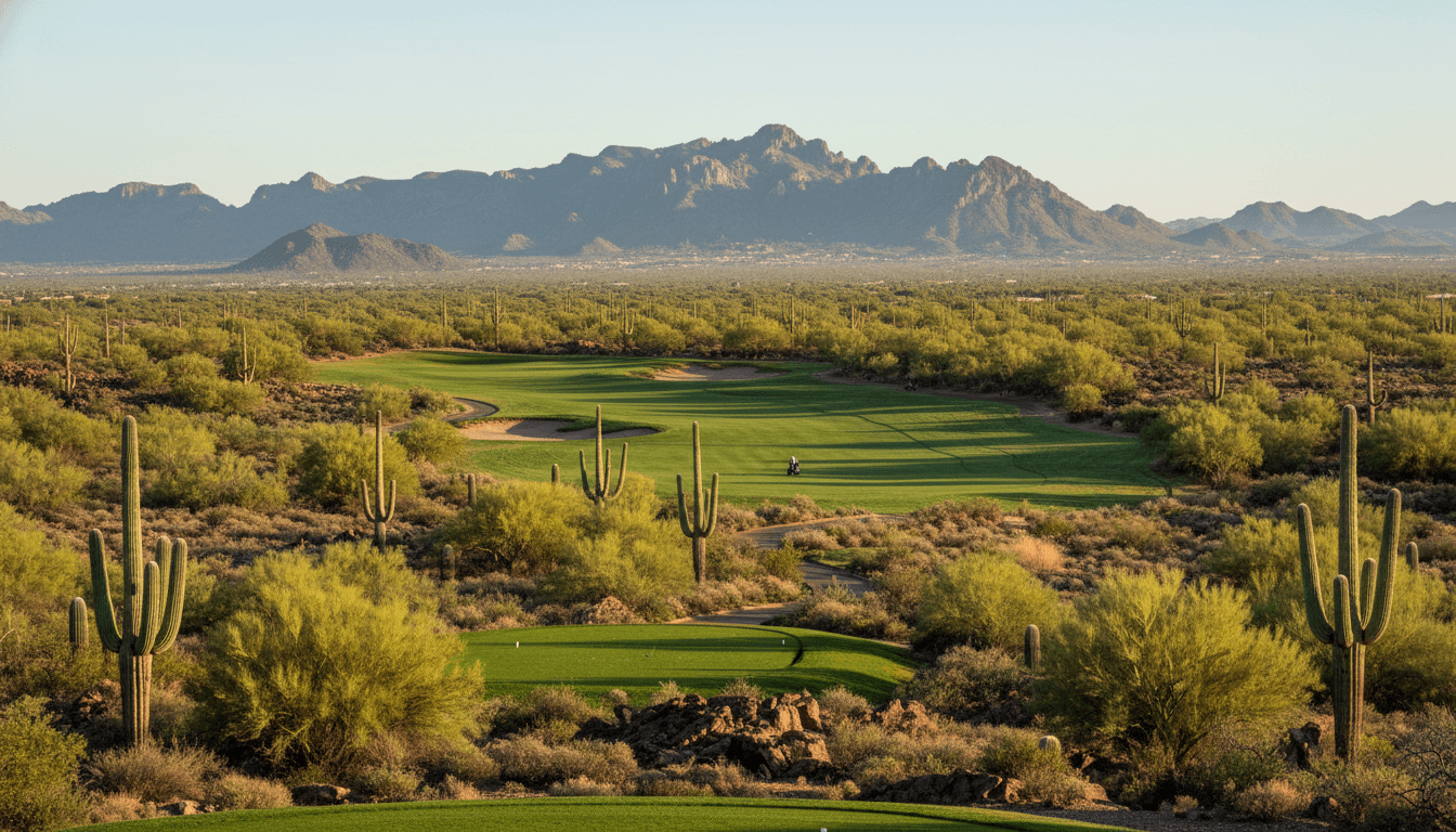 TPC Scottsdale Champions Course through Sonoran Desert landscape